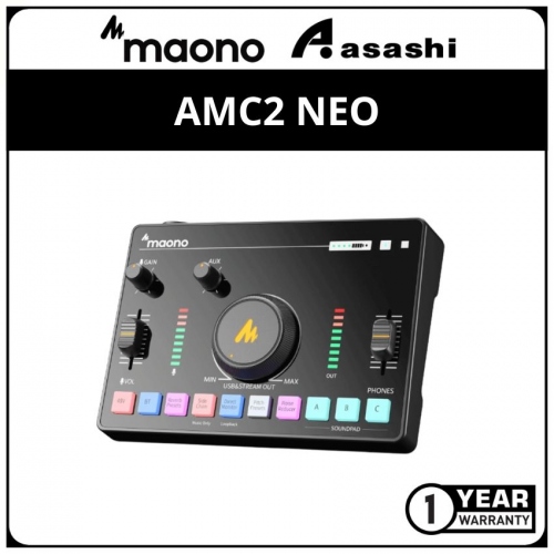 Maono AMC2 NEO One-Stop Audio Mixer & Sound Card - Black (1 yrs Limited Hardware Warranty)