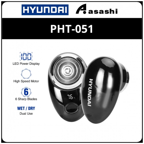 Hyundai PHT-051 Mini Electric Shaver - Black (1Year)