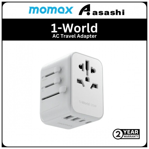 Momax 1-World PD35W 5 ports + AC Travel Adapter - White (2Y)