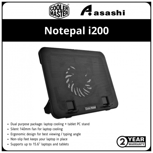 Cooler Master Notepal i200 Cooling Pad — 2 Years Warranty