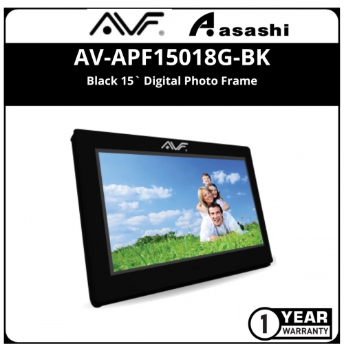 AVF (APF15018G) Black 15` Digital Photo Frame - 1Y