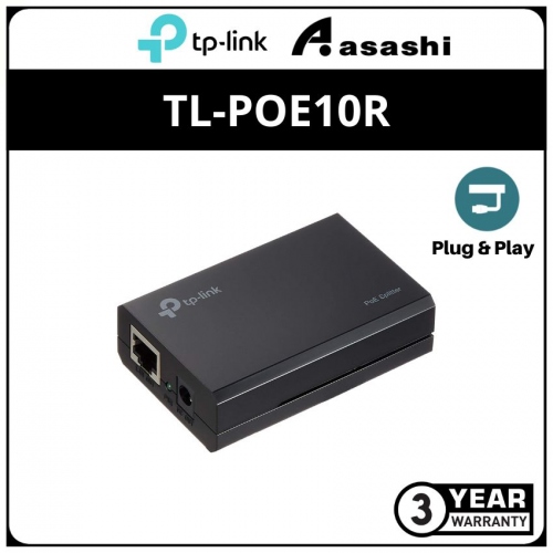 Tp-Link TL-POE10R PoE Splitter-(1× Gigabit PoE Port, 1× Gigabit Non-PoE Port, 802.3af Compliant, Data and Power Carried over The Same Cable Up to 100 Meters, 12V/9V/5V Power Output, Plastic Case, Pocket Size)